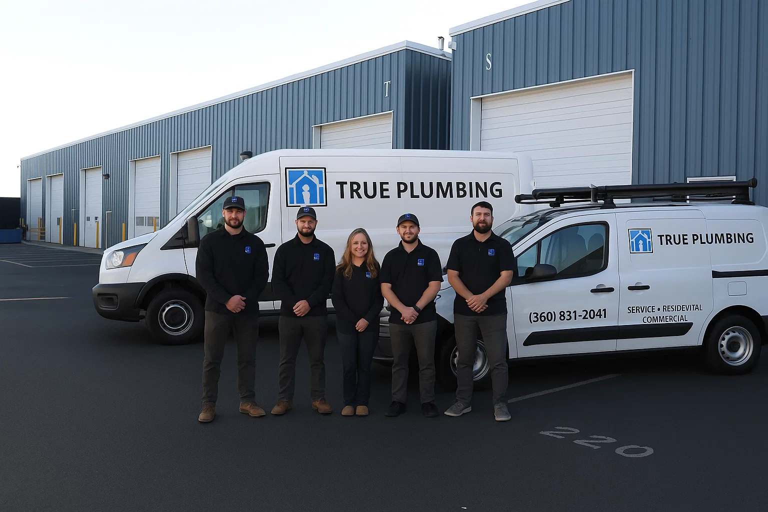 Professional plumbers from True Plumbing Company working on residential plumbing services